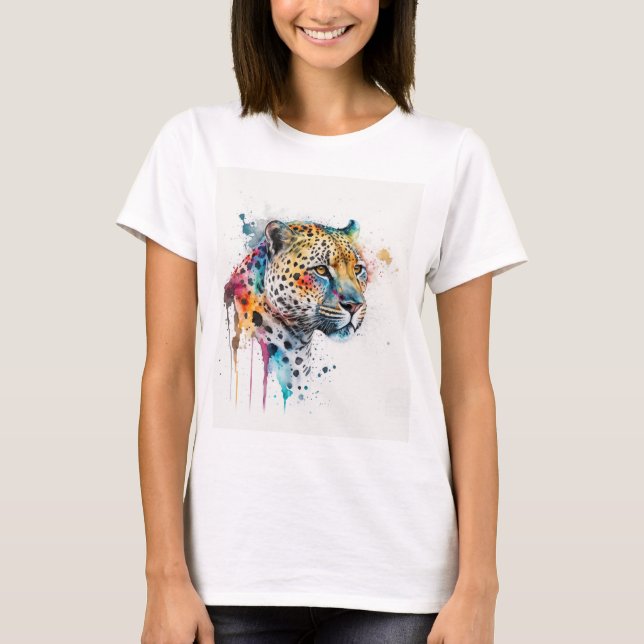 Jaguar Watercolor T-Shirt (Vorderseite)