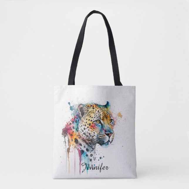 Jaguar Watercolor Tasche (Vorderseite)