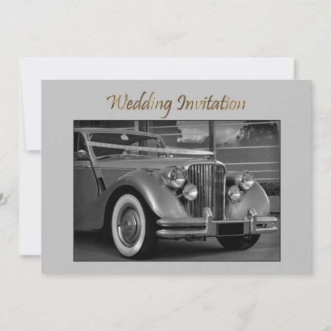 JAGUAR WEDING CAR Wedding Einladung (Vorderseite)