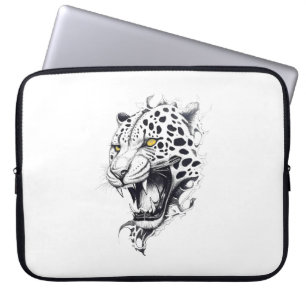 Jaguar Wild Animal Nature Illustration Art Tattoo Laptopschutzhülle