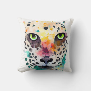 Jaguar Wild Animal Nature Wasserfarben Malerei Kissen