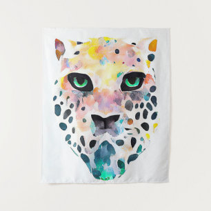 Jaguar Wild Animal Nature Wasserfarben Malerei Wandteppich