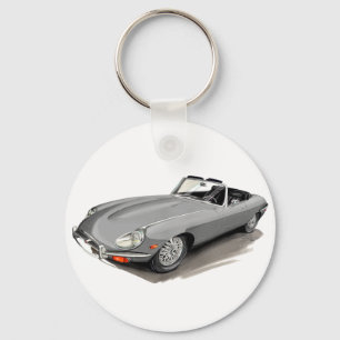 Jaguar XKE Silver Car Schlüsselanhänger