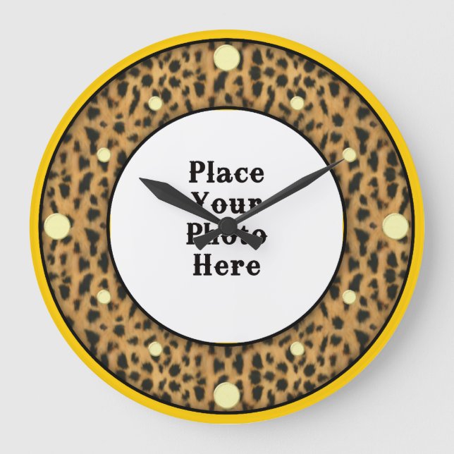 Jaguar Your Foto Wall Clock Große Wanduhr (Vorderseite)