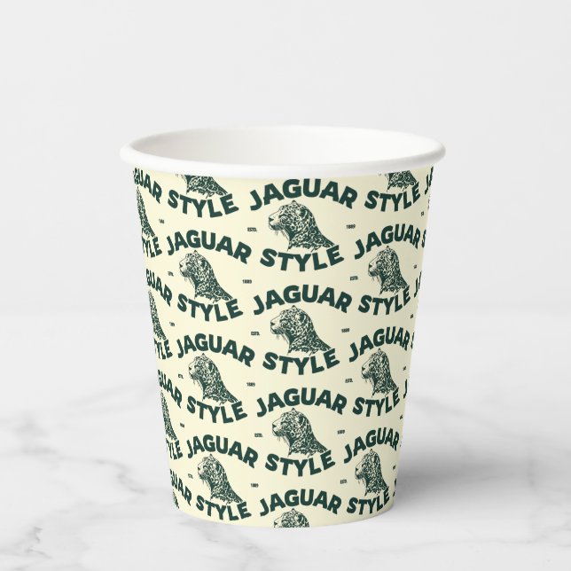 Jaguartassen Pappbecher (Vorderseite)
