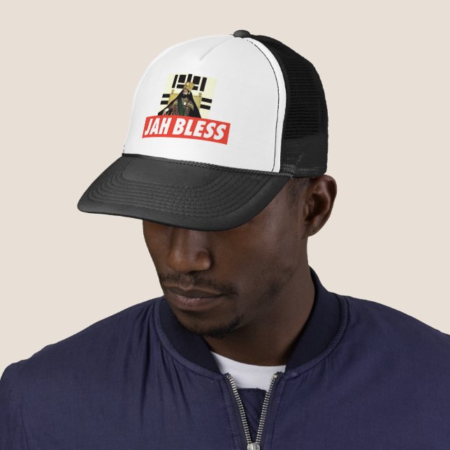 Jah Bless - Haile Selassie - Rasta Trucker Cap Truckerkappe (Beispiel)
