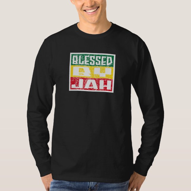 Jah Bless Rasta Raggae Ragga Roots God Rasta T-Shirt (Vorderseite)