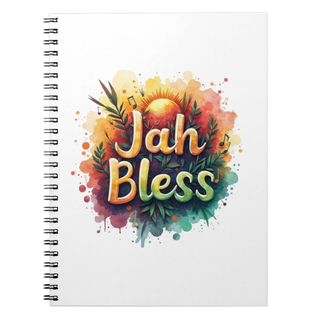 Jah Bless Reggae Watercolor Notizblock (Vorderseite)