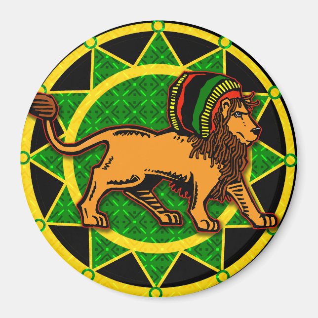 Jah King Dredlock Lion Magnet (Vorne)