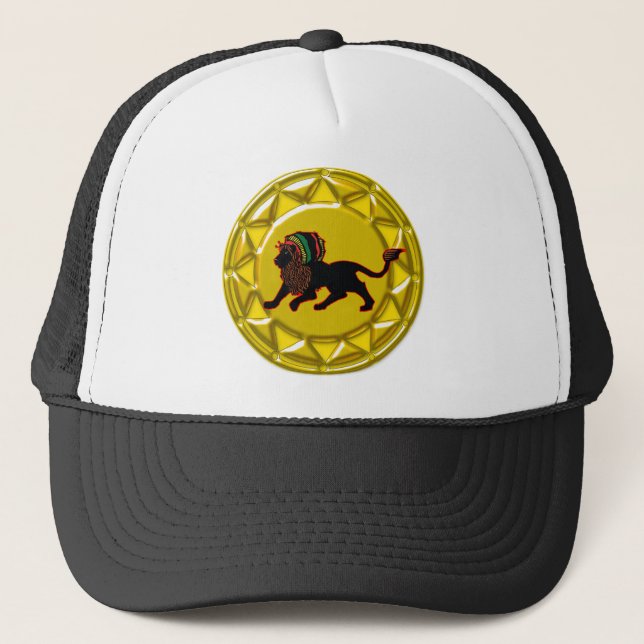 Jah King Jamaica Truckerkappe (Vorderseite)