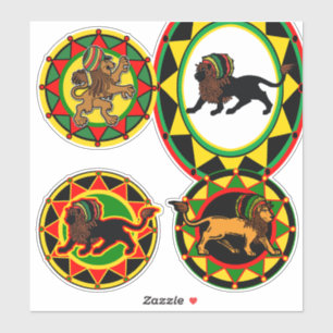 Jah King Rasta Lion Collection 2 Art Stickers Aufkleber
