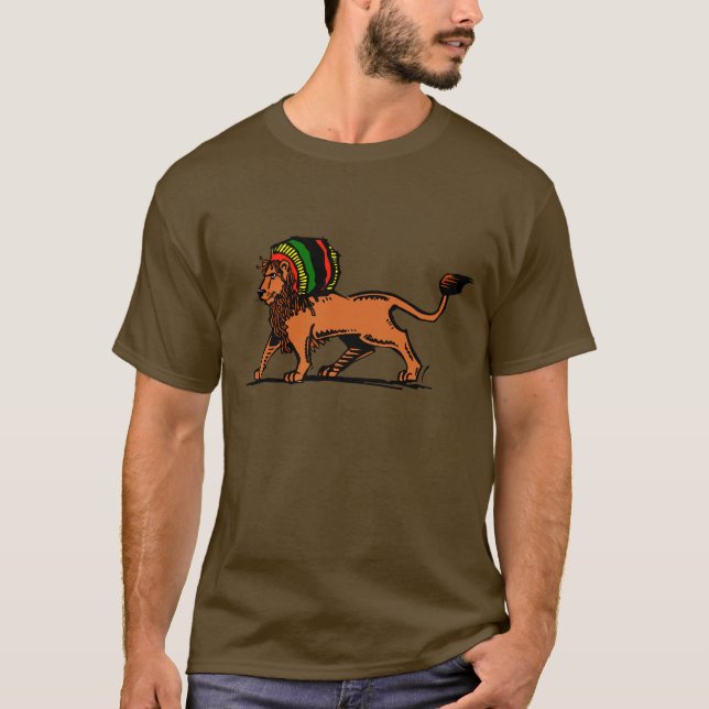 Jah King Rasta Lion T-Shirt (Vorderseite)