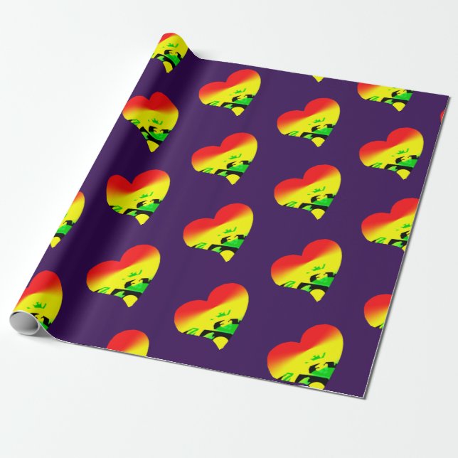 Jah Liebe auf Lila Geschenkpapier (Ungerollt)