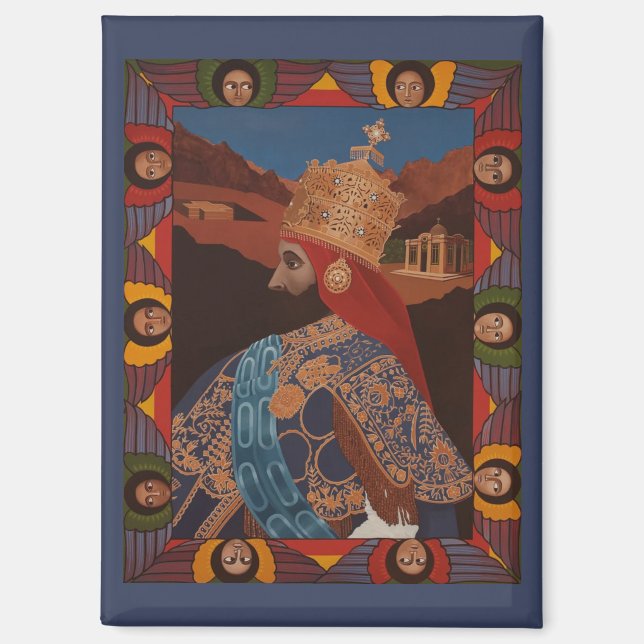 Jah Rastafari Haile Selassie HIM Rasta Roots  Magnet (Vorderseite)