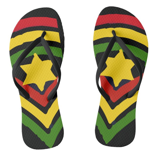 Jah Rastafari jamaikanischer Reggae drehen Flip Flops (Fußbett)