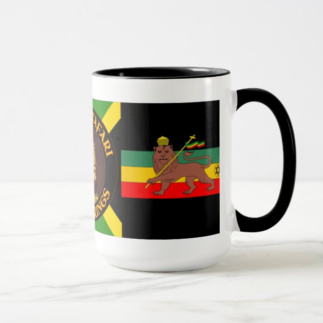 Jah Rastafari - lion de Judah - Rasta - tasse de (Droite)