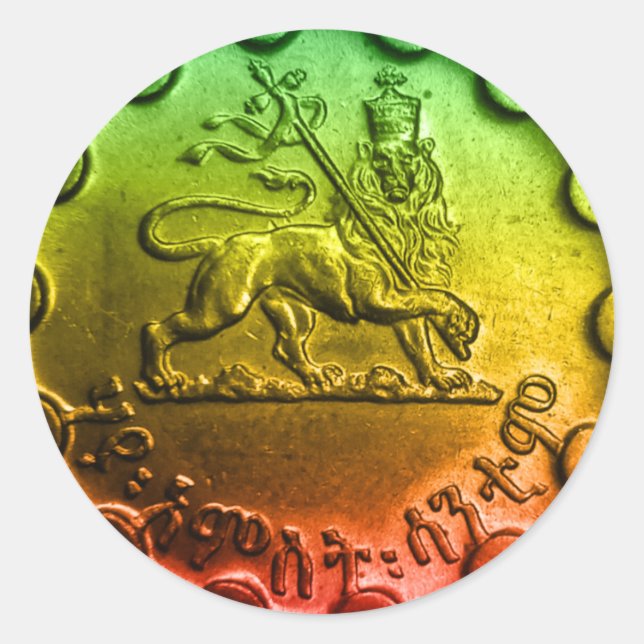 Jah Rastafari Lion von Judah Sticker (Vorderseite)