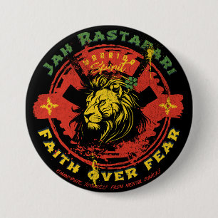 Jah Rastafari Pin Button