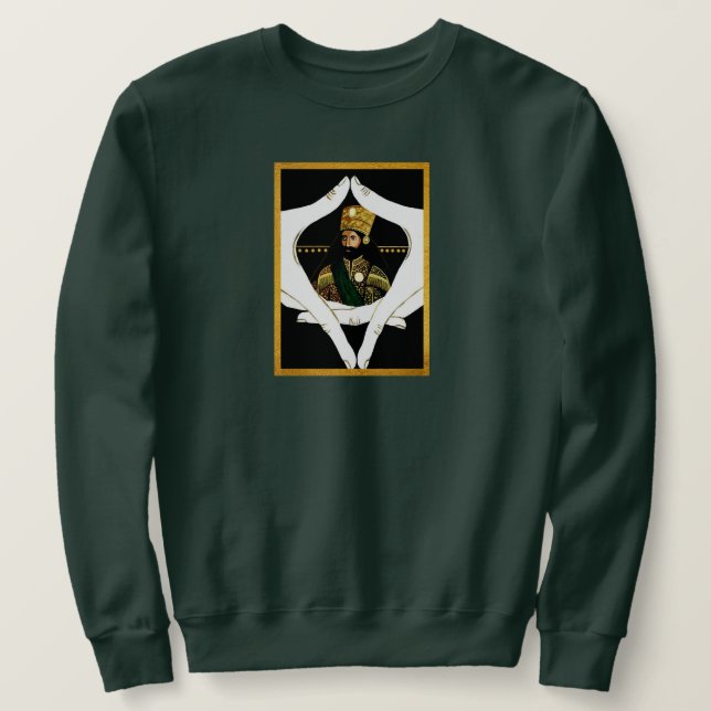 Jah Rastafari Rasta Reggae INI Haile Selassie  Sweatshirt (Design vorne)