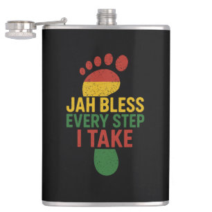 Jah segne jeden Schritt, den ich als Rasta mache Flachmann