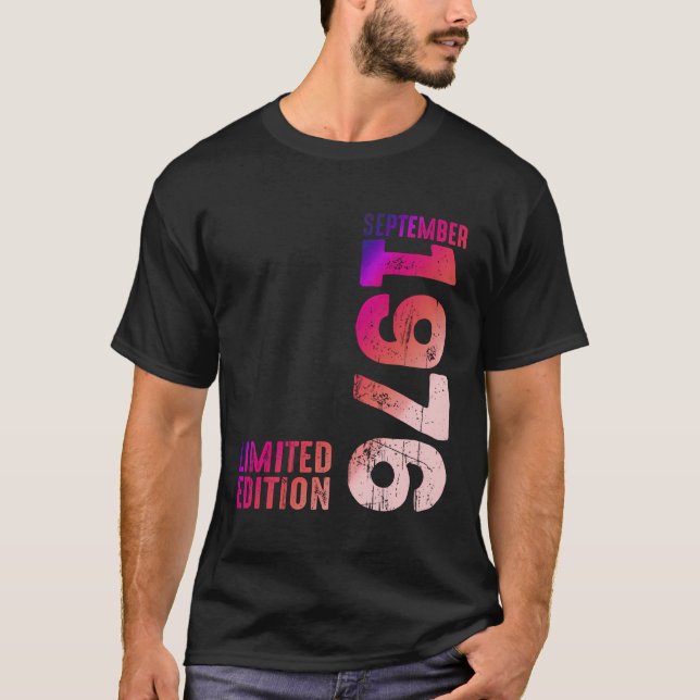 Jahr 1976 Monat September 1976 Retro 1976 Vinta T-Shirt (Vorderseite)