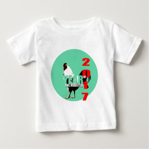 Jahr 2017: Rooster Year in Green Circle tee 1