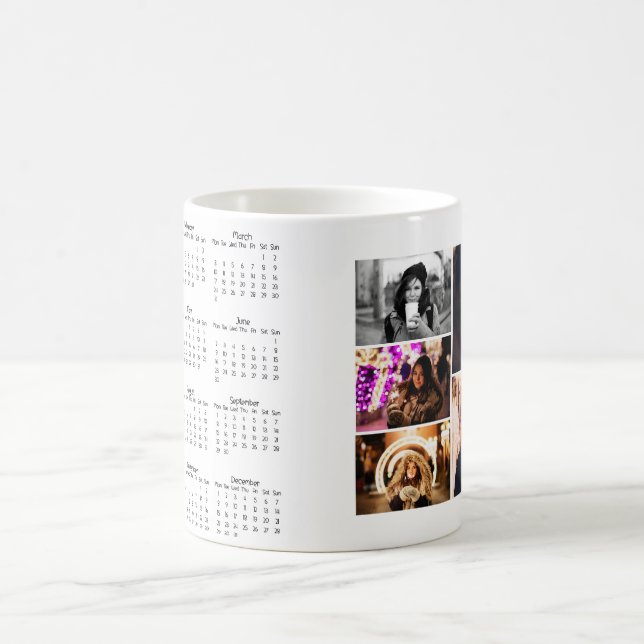 Jahr 2025 Kalender 5 FotoCollage Kaffeetasse (Mittel)