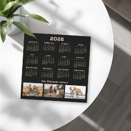 Jahr 2026 Kalender 3 - Fotocollage der Familie Magnetkarte