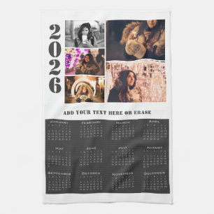 Jahr 2026 Kalender 5 Foto Collage Küche Handtuch