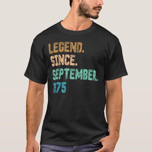Jahr alte Legende seit September 1975psd Geburtsta T-Shirt (Vorderseite)