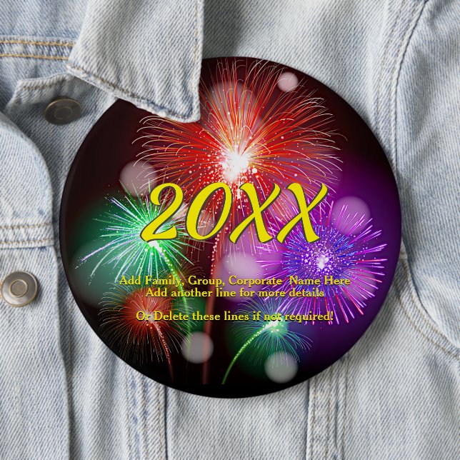 Jahr ändern, NeujahrsFirewalls mit beliebigem Name Button (Beispiel)