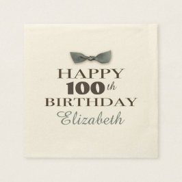Jahr | Antique Happy Birthday Brown/Slate Serviette