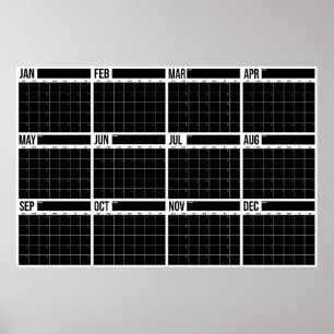 Jahr auf einen Blick undatierter minimalistischer Poster