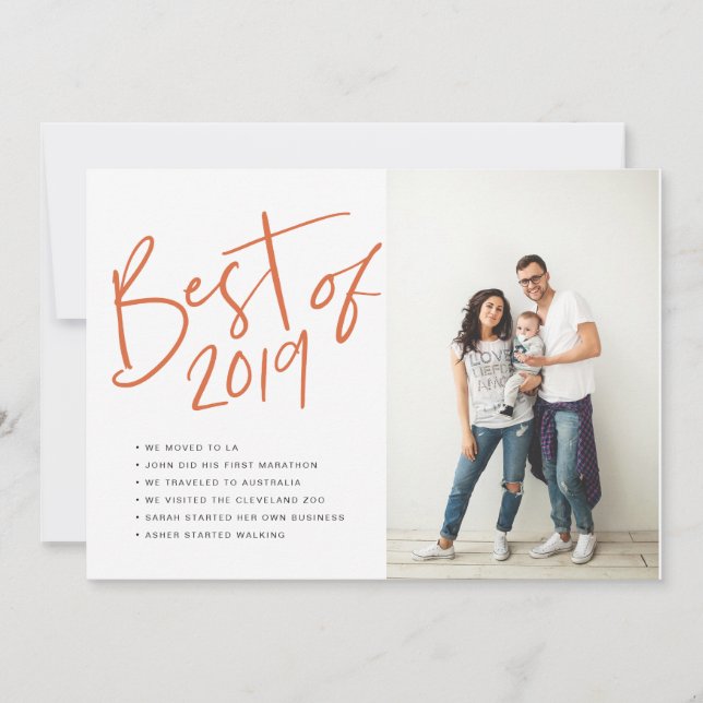 Jahr Beste Überprüfung im Jahr Red Holiday Card Einladung (Vorderseite)