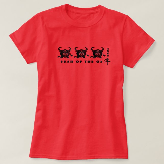 Jahr | Chinesisches Jahr des Ochsen T-Shirt (Design vorne)