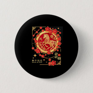 Jahr Chinesisches Pferd Button
