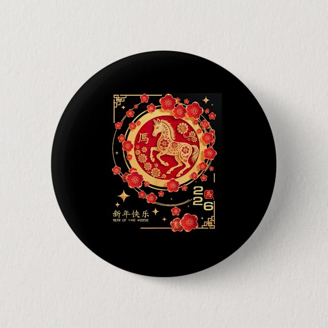 Jahr Chinesisches Pferd Button (Vorderseite)