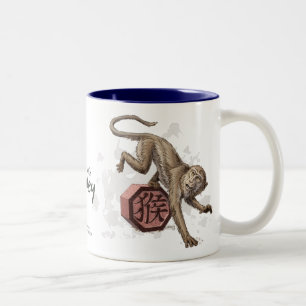 Jahr der Affe-chinesischen Tierkreis-Kunst Zweifarbige Tasse