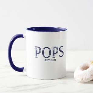 Jahr der blauen Pop Tasse