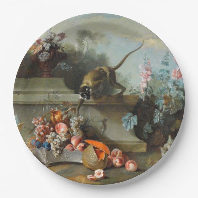 Jahr der Blume des Affen Pappteller (Vorderseite)