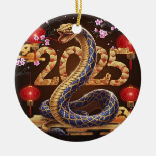 Jahr der chinesischen Schlange neues Jahr Keramik Ornament