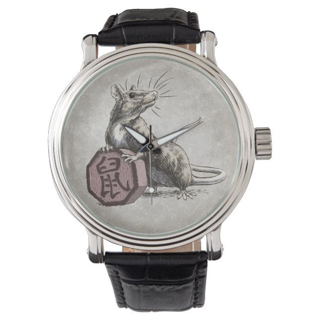 Jahr der Chinesischen Zodiac-Kunst Armbanduhr (Vorderseite)