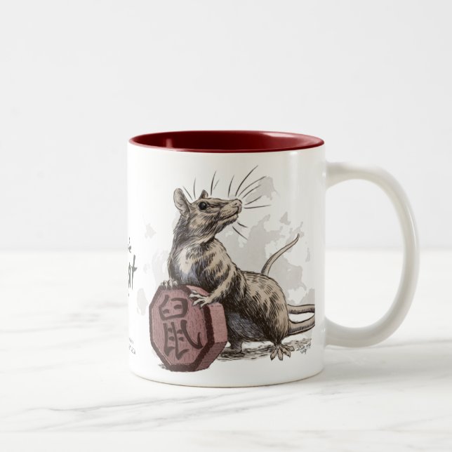 Jahr der Chinesischen Zodiac-Kunst Zweifarbige Tasse (Rechts)