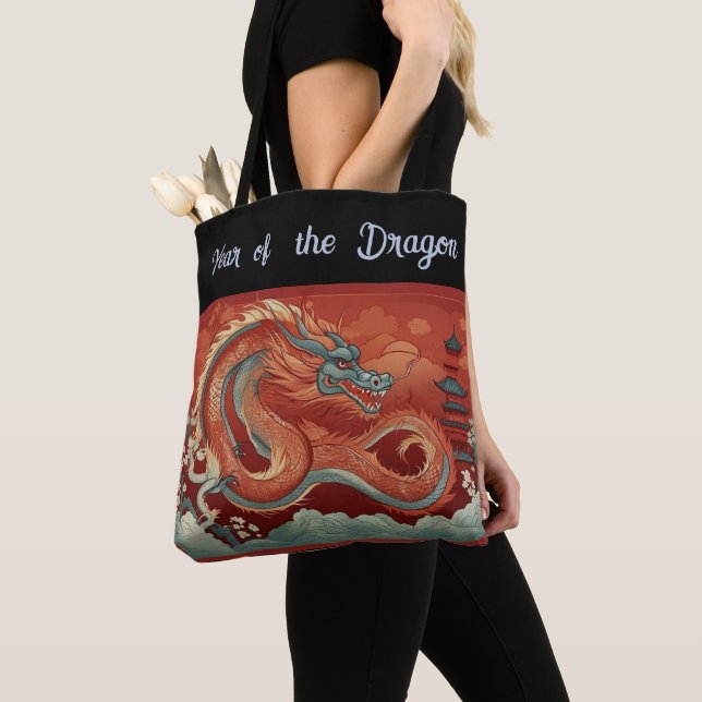 Jahr der Drachen-Tote-Tasche Tasche (Von Nahem)