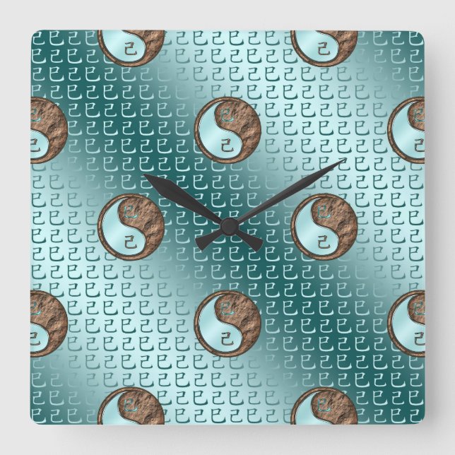 Jahr der Erdschlange Quadratische Wanduhr (Vorderseite)