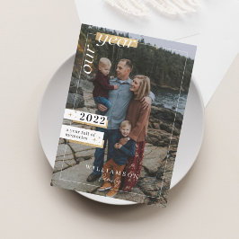 Jahr der Fotos der Überprüfungsfamilie Jahr voller Feiertagskarte