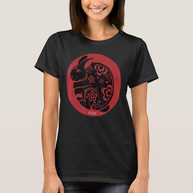 Jahr der Hasen Chinesisch 2023 Männer und Frauen T-Shirt (Vorderseite)
