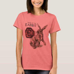 Jahr der Kaninchen-chinesischen Tierkreis-Kunst T-Shirt
