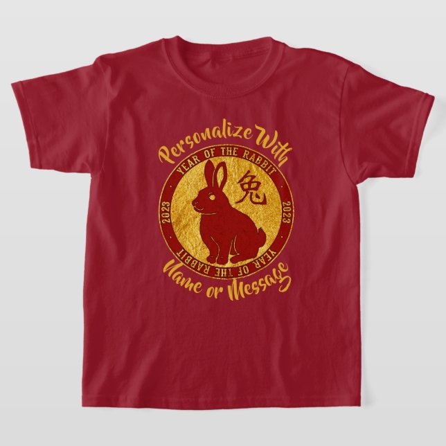 Jahr der Kaninchen-Imitate Gold-T - Shirt (Ablage )