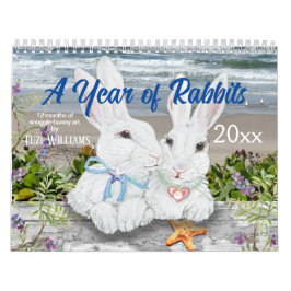 Jahr der Kaninchen Niedliche Natur Waldkunst Kalender